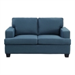 Eoin 62 Inch Loveseat- Blue Polyester- Soft Foam Cushioning- Solid Wood