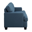 Eoin 62 Inch Loveseat- Blue Polyester- Soft Foam Cushioning- Solid Wood