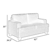 Eoin 62 Inch Loveseat- Blue Polyester- Soft Foam Cushioning- Solid Wood