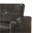 Ferry 83 Inch Lounger Sofa Bed- Tufted Brown Faux Leather- Solid Wood