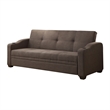Ferry 83 Inch Lounger Sofa Bed- Tufted Brown Gray Polyester- Solid Wood