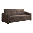 Ferry 83 Inch Lounger Sofa Bed- Tufted Brown Gray Polyester- Solid Wood