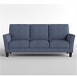 Xumo Sofa- Blue Fabric- 79 Inch- Black Tapered Wood Legs