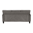 Xumo Sofa- Taupe Gray Fabric- 79 Inch- Black Tapered Wood Legs
