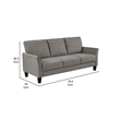 Xumo Sofa- Taupe Gray Fabric- 79 Inch- Black Tapered Wood Legs