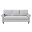 Xumo Sofa- Light Gray Fabric- 79 Inch- Black Tapered Wood Legs