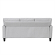Xumo Sofa- Light Gray Fabric- 79 Inch- Black Tapered Wood Legs