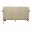 Wiston 50 Inch Loveseat- Beige Polyester- Dark Gray Solid Rubberwood