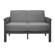 Wiston 50 Inch Loveseat- Gray Polyester- Dark Gray Solid Rubberwood