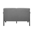 Wiston 50 Inch Loveseat- Gray Polyester- Dark Gray Solid Rubberwood