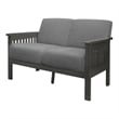 Wiston 50 Inch Loveseat- Gray Polyester- Dark Gray Solid Rubberwood