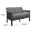 Wiston 50 Inch Loveseat- Gray Polyester- Dark Gray Solid Rubberwood