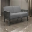 Wiston 50 Inch Loveseat- Gray Polyester- Dark Gray Solid Rubberwood