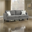 Lae 80 Inch Sofa with 2 Throw Pillows- Tufted- Gray Chenille Upholstery