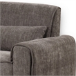 Tiu 74 Inch Sofa with 2 Lumbar Pillows- Gray Chenille- Metal- Solid Wood