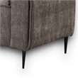 Tiu 74 Inch Sofa with 2 Lumbar Pillows- Gray Chenille- Metal- Solid Wood
