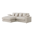 Sty 105 Inch Reversible Sectional Sofa Chaise- Beige Corduroy- Solid Wood
