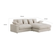 Sty 105 Inch Reversible Sectional Sofa Chaise- Beige Corduroy- Solid Wood