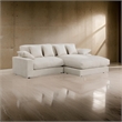 Sty 105 Inch Reversible Sectional Sofa Chaise- Beige Corduroy- Solid Wood