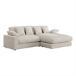 Sty 105 Inch Reversible Sectional Sofa Chaise- Beige Corduroy- Solid Wood