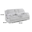 Rexy Manual Recliner Loveseat w Console- Light Gray Corduroy- 85 Inch