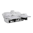Rexy Manual Recliner Loveseat w Console- Light Gray Corduroy- 85 Inch