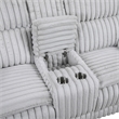 Rexy Manual Recliner Loveseat w Console- Light Gray Corduroy- 85 Inch