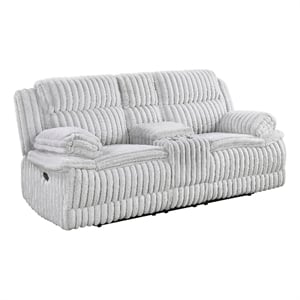 Rexy Manual Recliner Loveseat w Console- Light Gray Corduroy- 85 Inch