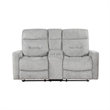 Lyns Manual Recliner Loveseat- Center Console- Gray Chenille- 71 Inch