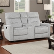 Lyns Manual Recliner Loveseat- Center Console- Gray Chenille- 71 Inch