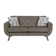 Jany Loveseat with 2 Pillows- 70 Inch- Brown Microfiber- Walnut Tone