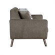 Jany Loveseat with 2 Pillows- 70 Inch- Brown Microfiber- Walnut Tone