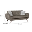 Jany Loveseat with 2 Pillows- 70 Inch- Brown Microfiber- Walnut Tone