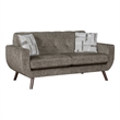 Jany Loveseat with 2 Pillows- 70 Inch- Brown Microfiber- Walnut Tone