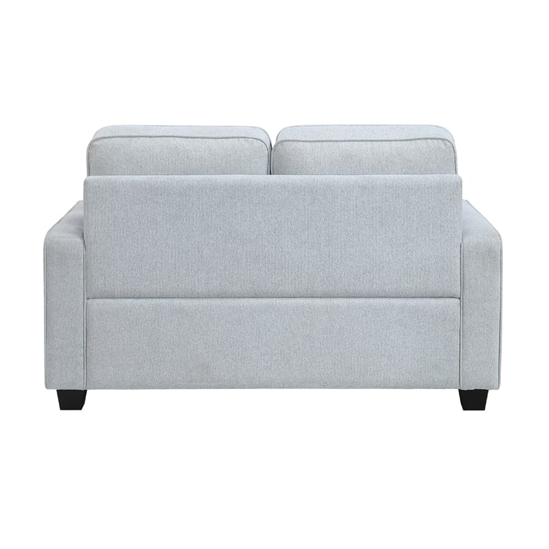 Pery Loveseat w 2 Pillows- Reversible Cushions- Light Gray 60 Inch