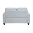 Pery Loveseat w 2 Pillows- Reversible Cushions- Light Gray 60 Inch