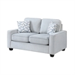 Pery Loveseat w 2 Pillows- Reversible Cushions- Light Gray 60 Inch
