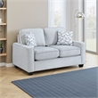 Pery Loveseat w 2 Pillows- Reversible Cushions- Light Gray 60 Inch