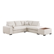 Eri 100 Inch Sectional Sofa- Right Facing Chaise- Ottoman- Pillows- Beige