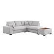 Eri 100 Inch Sectional Sofa- Right Chaise- Ottoman- Pillows- Light Gray