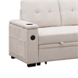 Lna 84 Inch Sectional Sofa- Pull Out Bed- Storage Chaise- USB- Beige Woven