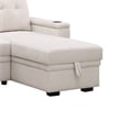 Lna 84 Inch Sectional Sofa- Pull Out Bed- Storage Chaise- USB- Beige Woven