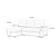 Lna 84 Inch Sectional Sofa- Pull Out Bed- Storage Chaise- USB- Beige Woven