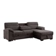 Geni Sleeper Sectional Sofa with Right Chaise- Brown- USB C Port