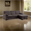 Geni Sleeper Sectional Sofa with Right Chaise- Brown- USB C Port