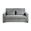 Malti 77 Inch Sofa with Pull Out Bed- Gray Polyester- 2 Pillows- Solid Wood