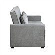 Malti 77 Inch Sofa with Pull Out Bed- Gray Polyester- 2 Pillows- Solid Wood