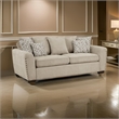 Gini 82 Inch Sofa- 7 Pillows- Nailhead Trim- Brown Chenille- Solid Wood