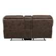 Tony 80 Inch Dual Manual Recliner Loveseat- Cupholders- Brown Microfiber