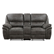 Tony 80 Inch Dual Manual Recliner Loveseat- Console- Cupholders- Gray